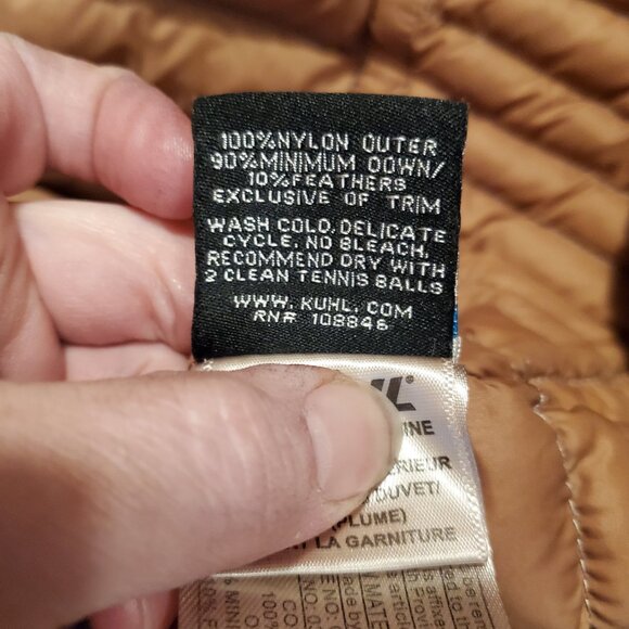 🏔️KÜHL PROJEKT Down Puffer Jacket | Hooded Quilted Insulated Coat | Nude/Tan M - Picture 14 of 14